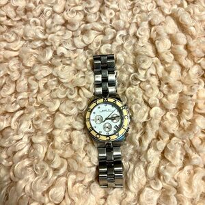 Silver and White Watch